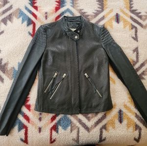 Rebecca Taylor Python Lambskin Biker Jacket
